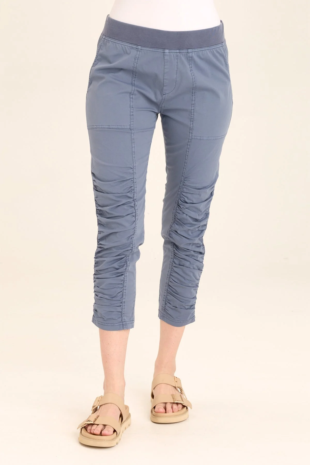 Geyser Pull-On Poplin/Jersey Ruched Crop - Shopern
