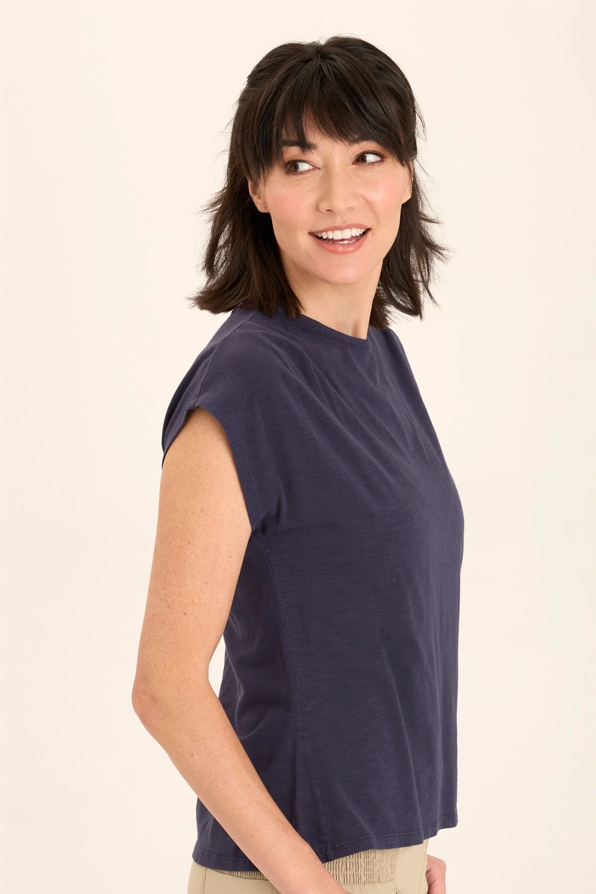 Arwen Soft Jersey Mock Neck Tee - Shopern