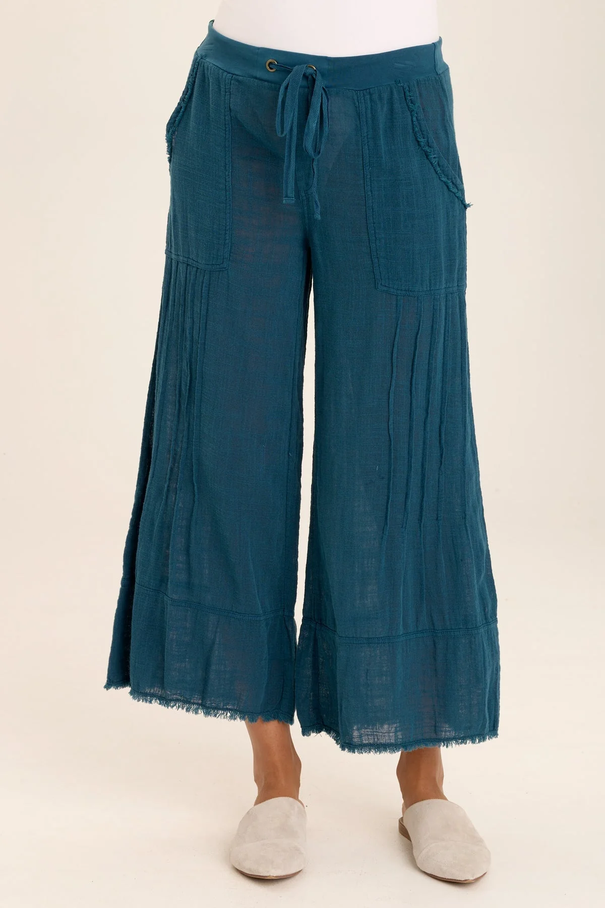 Ace Gauze Wide Leg Crop - Shopern