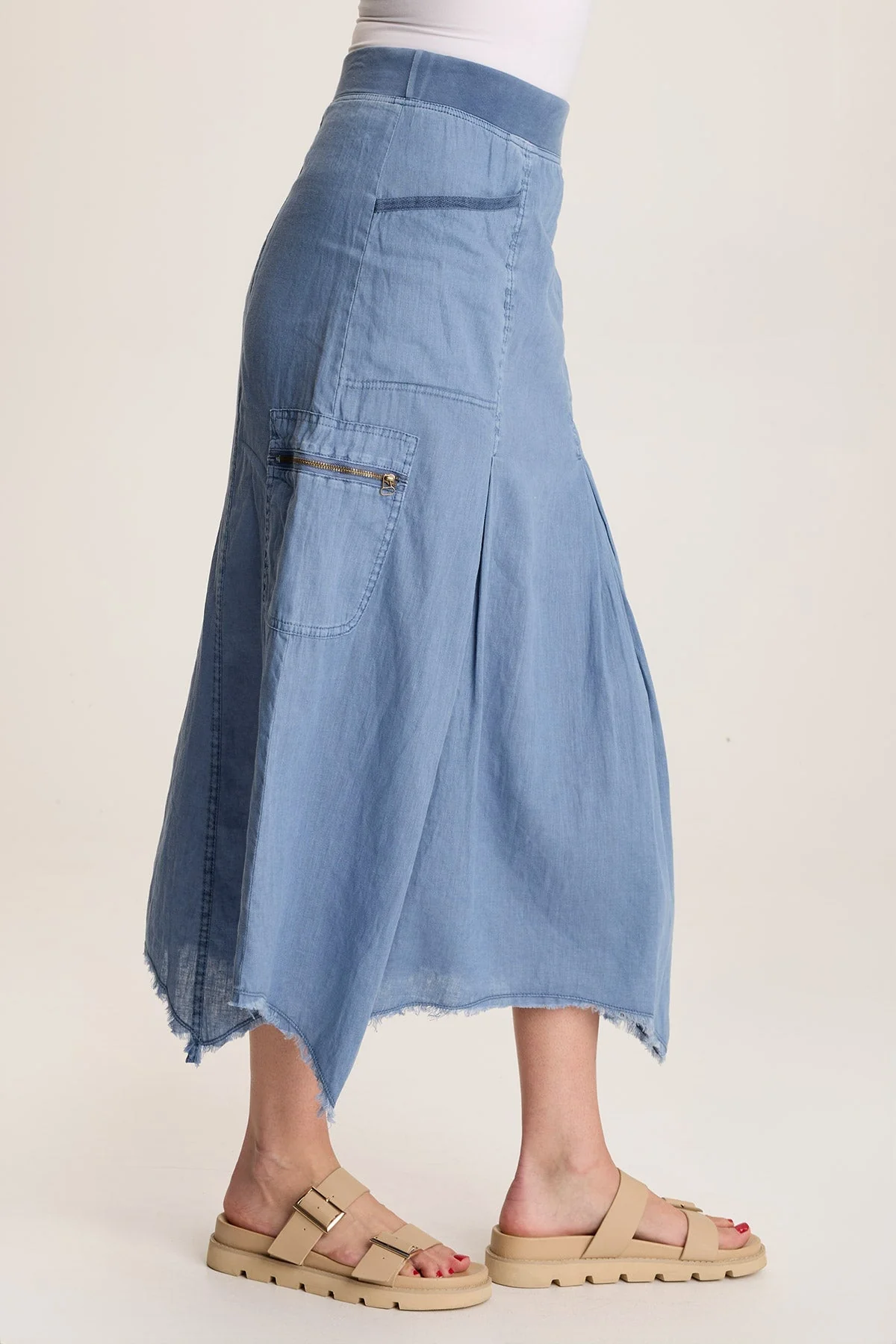 Doak Skirt with Sharkbite Hem and Cargo Pockets - Shopern