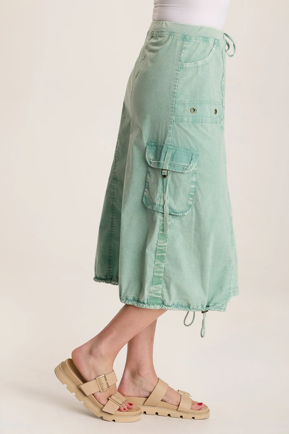 Castalina Poplin Cargo Midi Skirt - Shopern