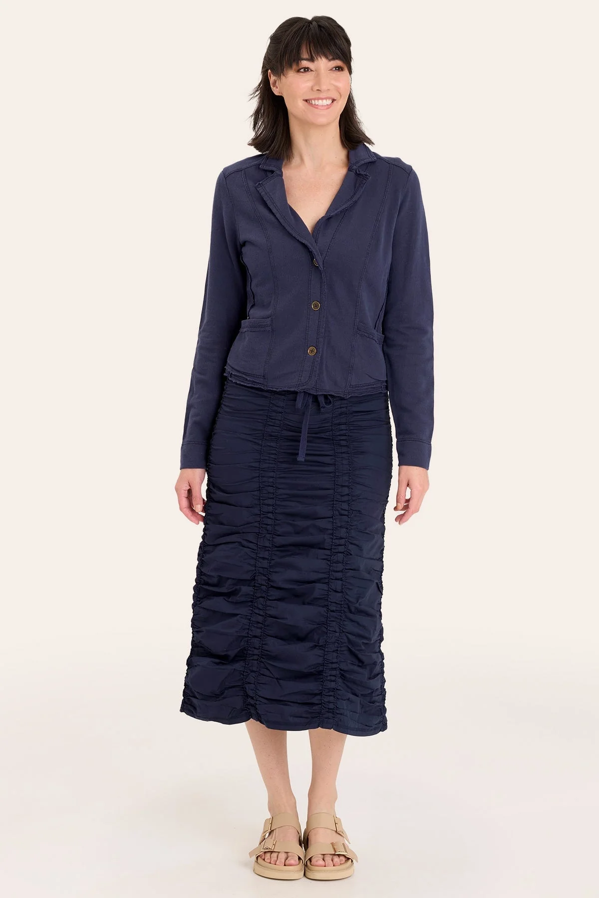 Double Shirred Panel Skirt - Shopern