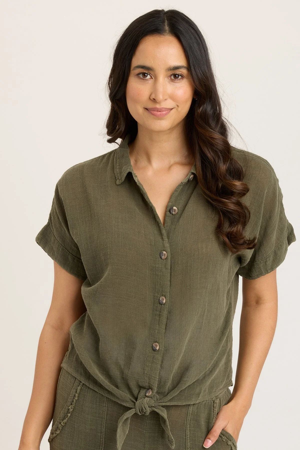 Gauze Teagan Tie Top - Shopern