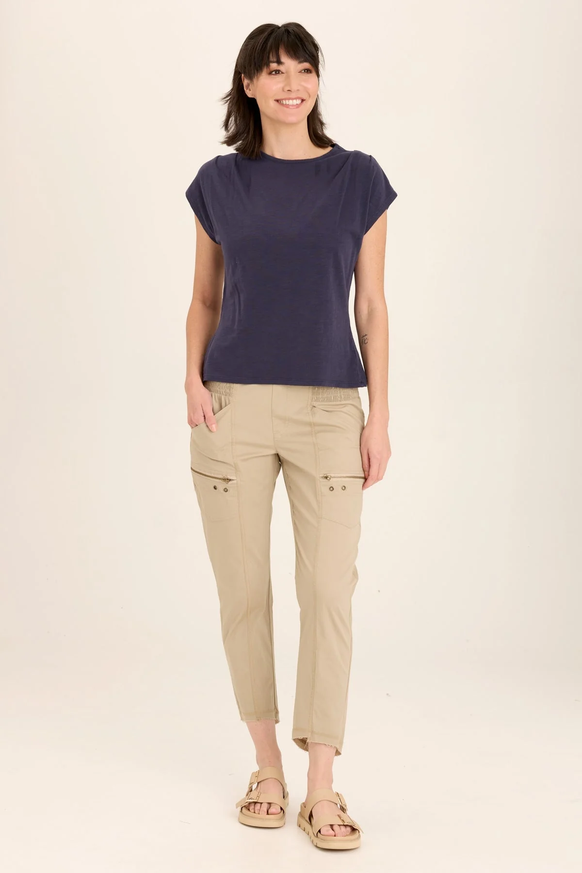 Arwen Soft Jersey Mock Neck Tee - Shopern