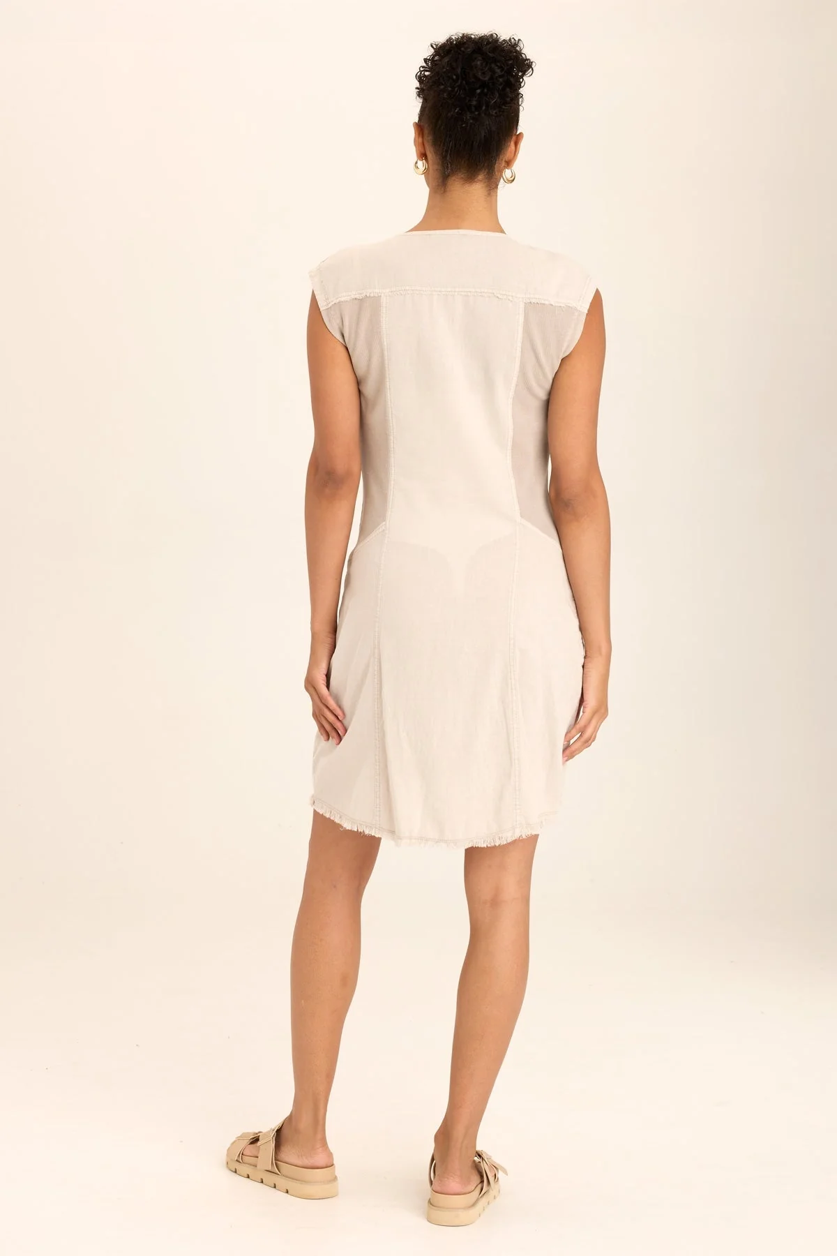 Austen Linen Mini Shirt Dress - Shopern