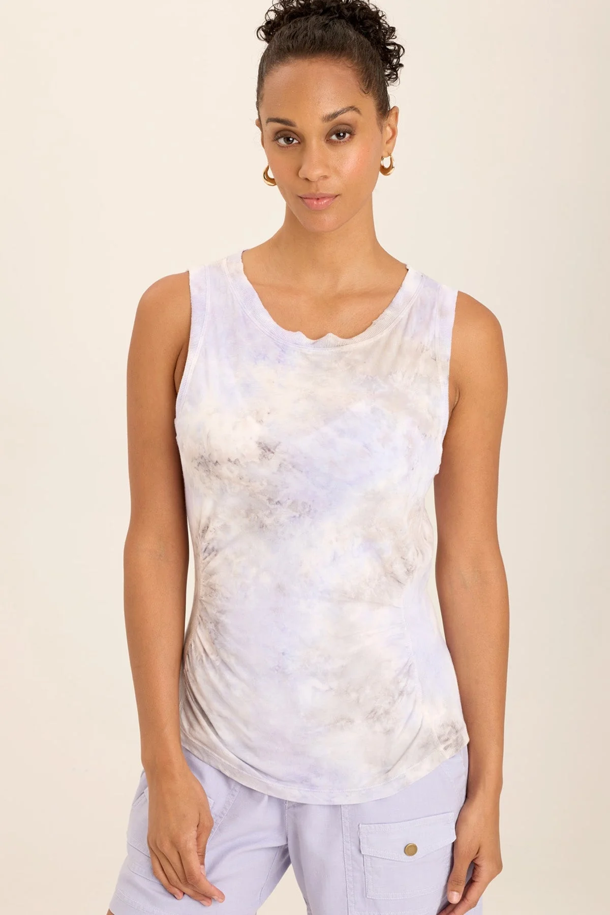 Rexel Jersey Rib Insert Shirred Tank - Shopern