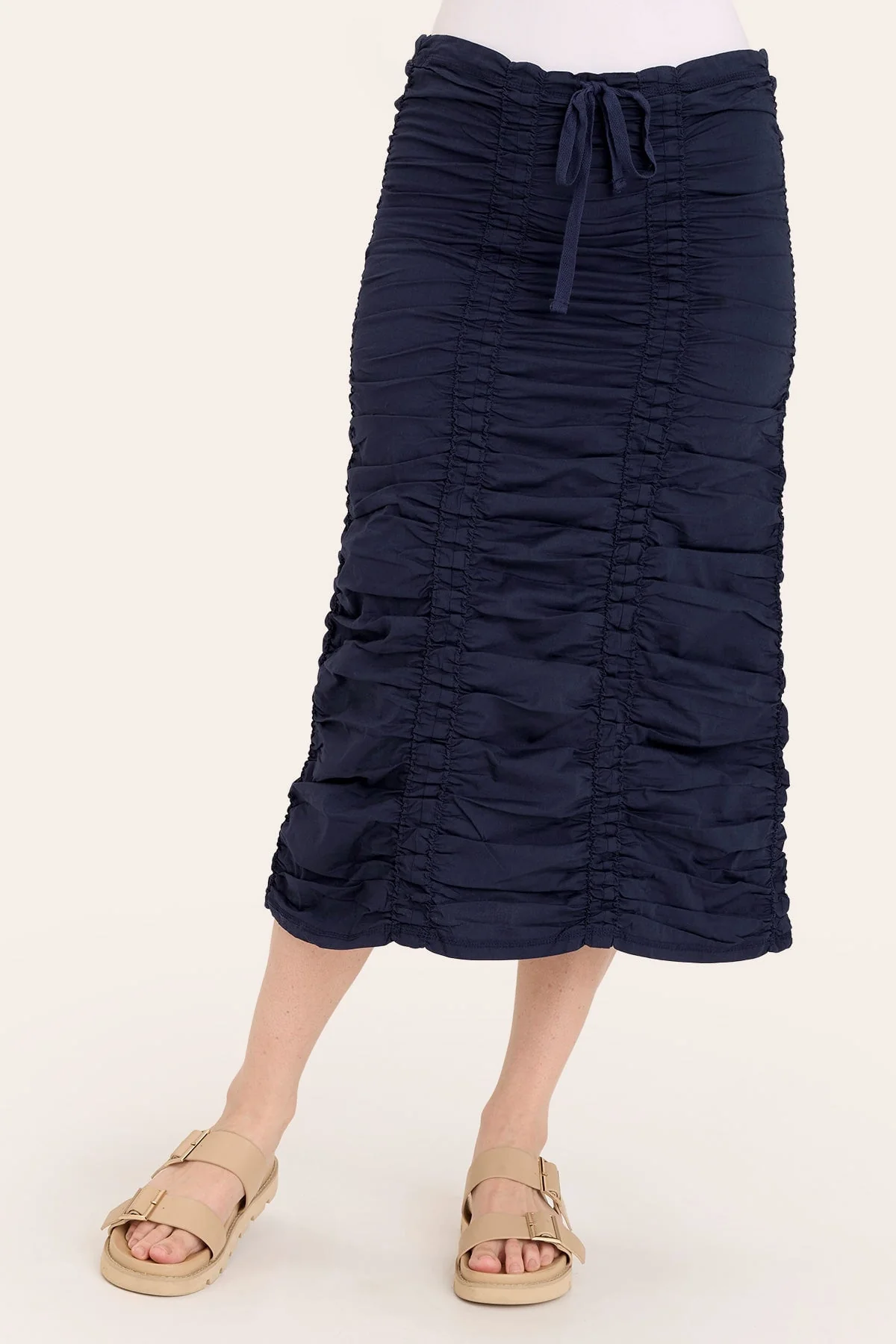 Double Shirred Panel Skirt - Shopern