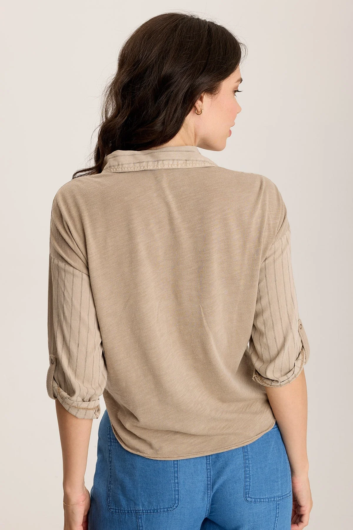 Kato Tie-Front Top with Flap Pockets - Shopern