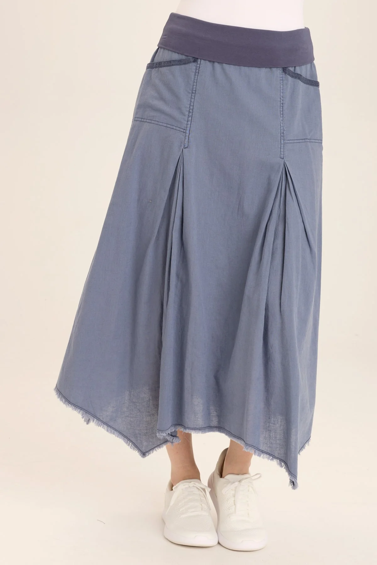 Triste Linen Bohemian Sharkbite Maxi Skirt - Shopern