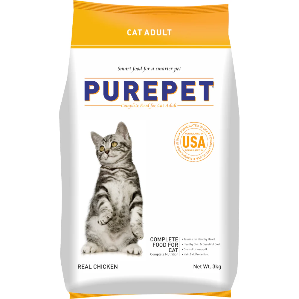 Purepet Real Chicken Adult Dry Cat Food - Shopern