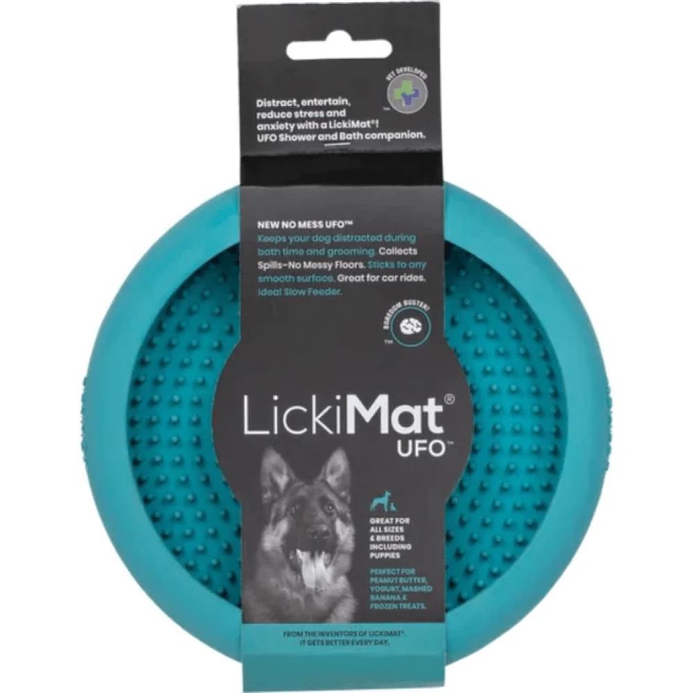 LickiMat UFO Slow Feeder for Dogs (Turquoise) - Shopern