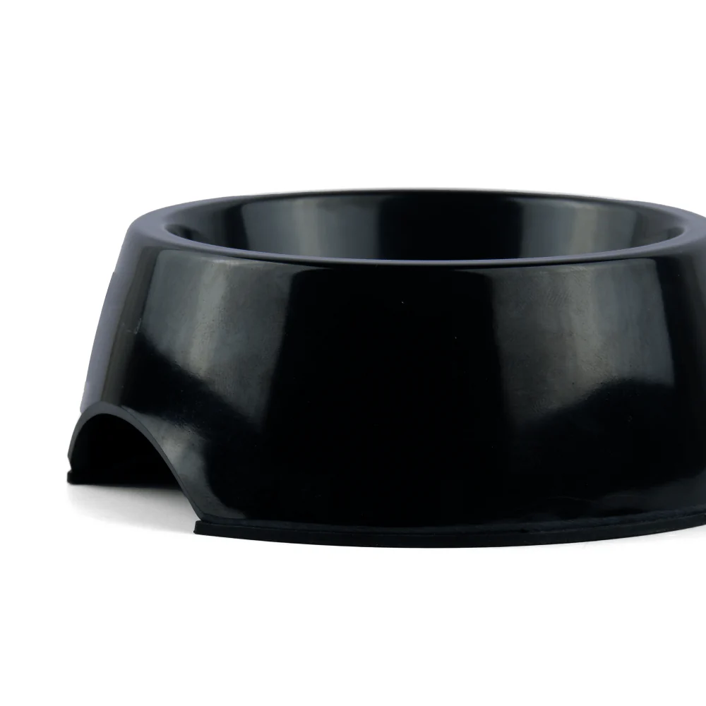 Basil Solid Color Melamine Bowl for Dogs and Cats (Black) - Shopern
