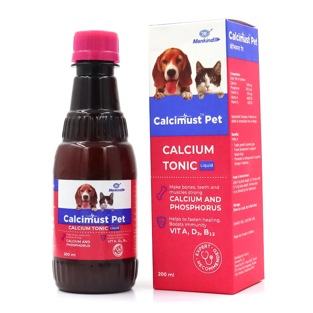 Mankind Calcimust Syrup Calcium Supplement for Dogs and Cats (200ml) - Shopern