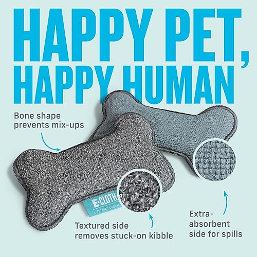E-Cloth - Depurador de Cuencos para Mascotas, con Forma de Hueso, Reutilizable, 100 Lavados - Shopern
