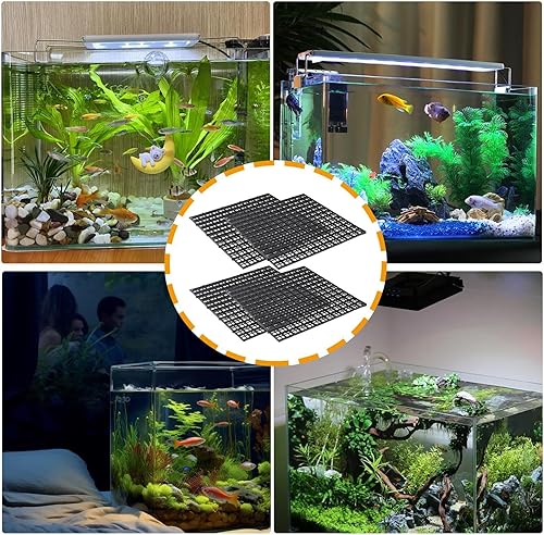 Cubierta para Acuario, Tapa para pecera - 4 Piezas de Cubierta para pecera con Panel de Rejilla | Placa de Filtro de Acuario, Tapa de terrario, Evita Que los Peces salten Fuera del Tanque - Shopern