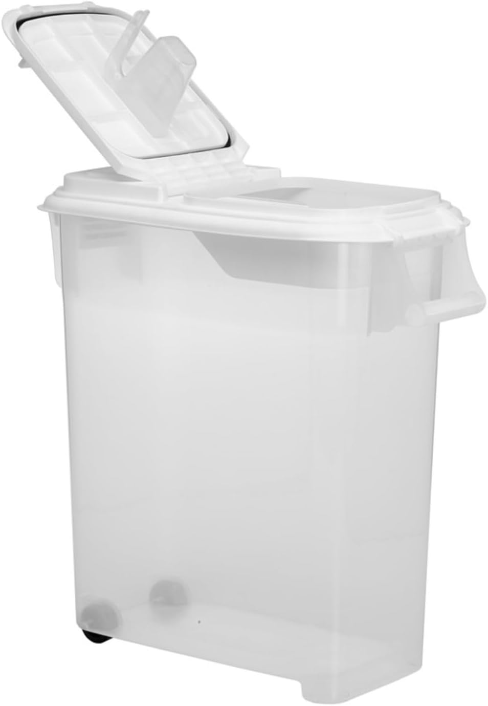 Buddeez XXLarge (80QT) Fresh Dry Dog & Cat Food Plastic Storage Container With Locking Flip Lid, Measuring Scoop (1 Cup) and Wheels For Kibble, Bird Seed, Rice and Bulk Food BPA Free - Shopern
