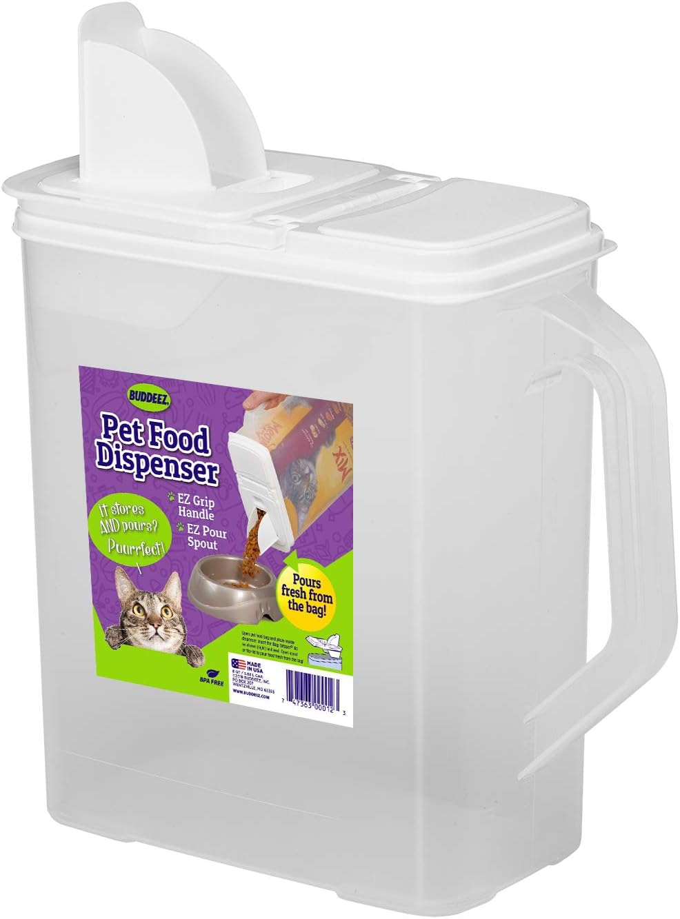 Buddeez XXLarge (80QT) Fresh Dry Dog & Cat Food Plastic Storage Container With Locking Flip Lid, Measuring Scoop (1 Cup) and Wheels For Kibble, Bird Seed, Rice and Bulk Food BPA Free - Shopern