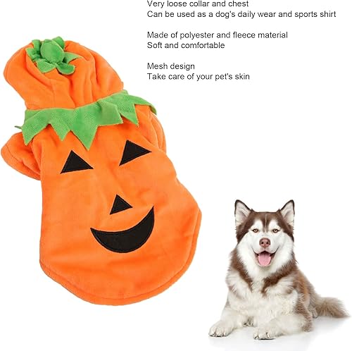 Pssopp Perro Mascota Disfraz de Calabaza de Halloween Sudaderas con Capucha Divertidas Festival de Mascotas Ropa de Disfraces Ropa de Perro de Calabaza de Halloween S - Shopern