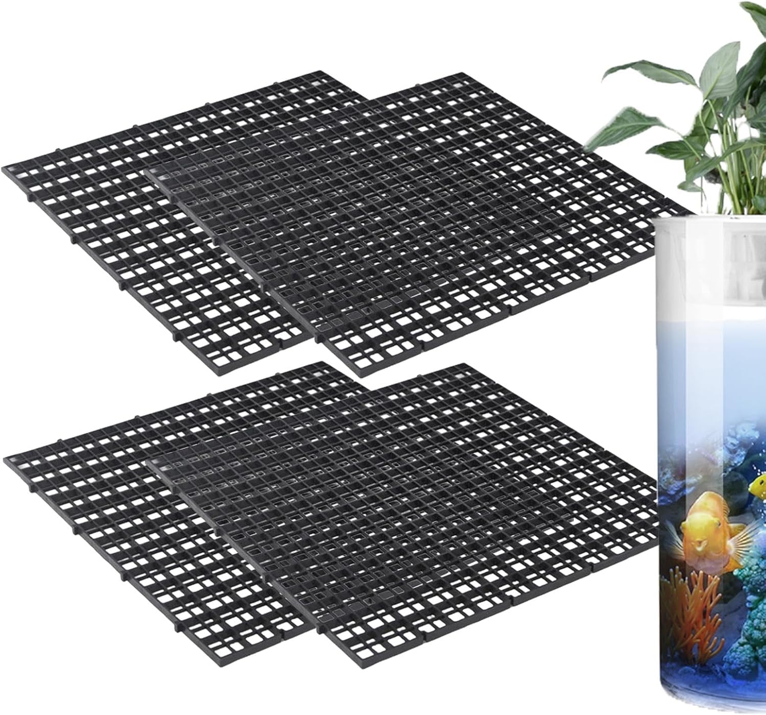 Cubierta para Acuario, Tapa para pecera - 4 Piezas de Cubierta para pecera con Panel de Rejilla | Placa de Filtro de Acuario, Tapa de terrario, Evita Que los Peces salten Fuera del Tanque - Shopern