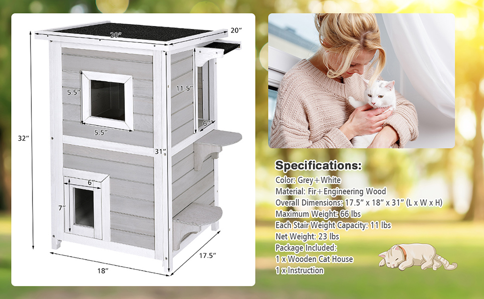 Casa para gatos al aire última intervensión de madera