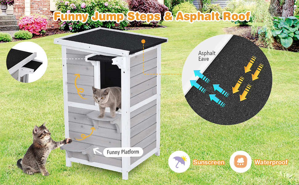 Casa para gatos al aire última intervensión de madera