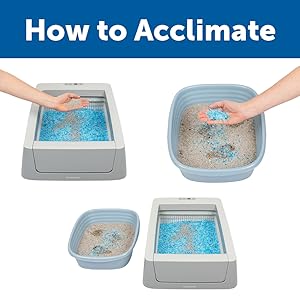 Caja de arena para gatos de autolimpiable, caja de arena automática de cristal seguro para mascotas