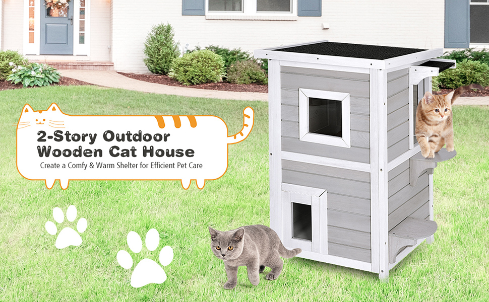 Casa para gatos al aire última intervensión de madera